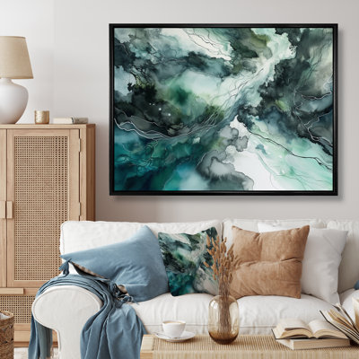 «Green Blue Marbré Dreamscape III», reproduction sur toile