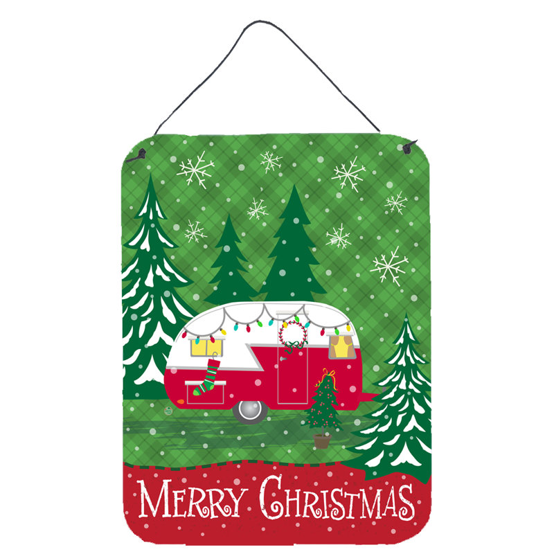 Décoration murale à motif de remorque de Noël rétro Glamping
