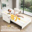 Canapé-lit 55 po 3 en 1 compact: dossier réglable à 5 positions, rangement dissimulé et chargement USB | Canapé-lit escamotable pour petits espaces-92550657-92550662-92550660