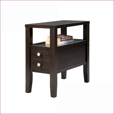 Table basse traditionnelle en bois composite espresso avec 2 tiroirs, capacité de poids de 250 lb pour le salon