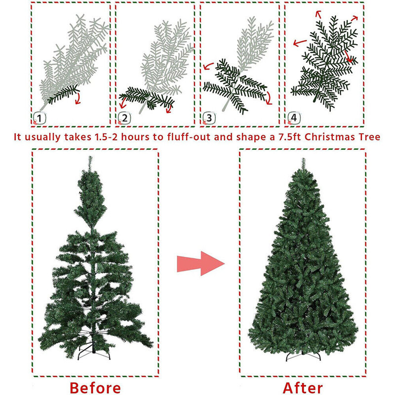 Arbre de Noël artificiel épinette 7,5 pi - support inclus