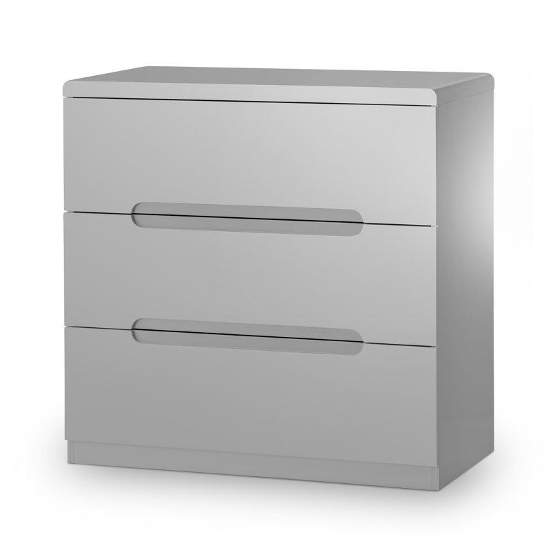 Meldrum 80cm W 3 - Drawer Chest of Drawers, Grey