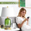 Ensemble de 2 lampes de table 22 "en verre vert moderne avec ports USB A + C, lampe de chevet à commande tactile, lampes de chambre à intensité variable à 3 voies, ampoules incluses