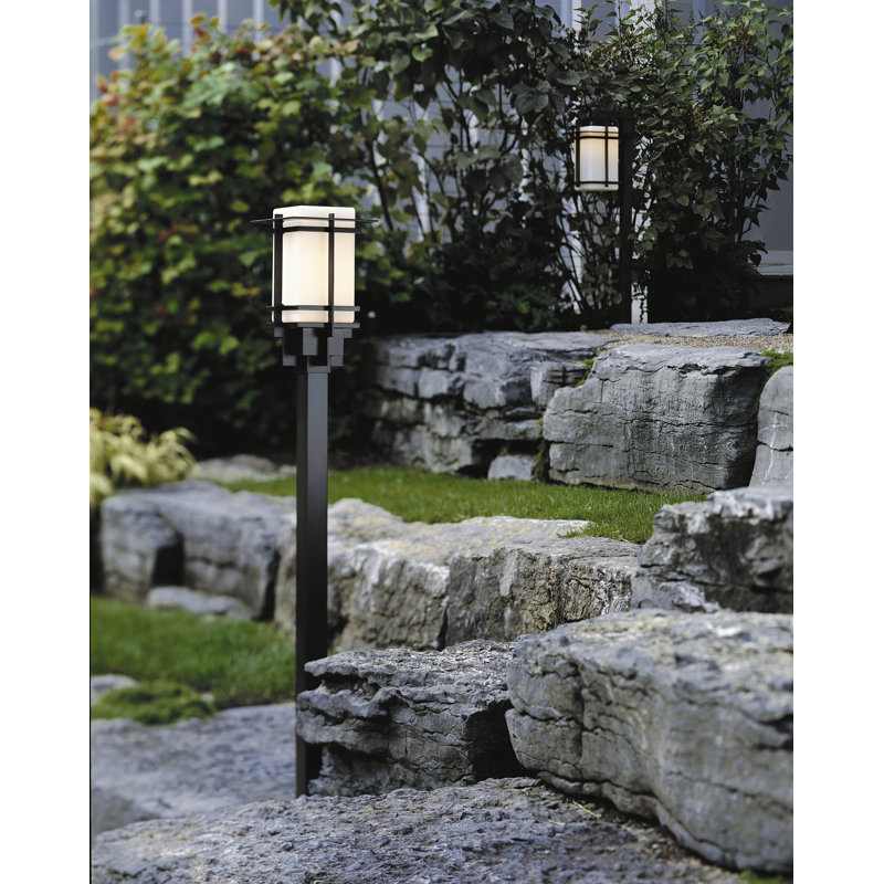 Tourou 1 - Light 14.2" H Lantern Head, Opal, Black