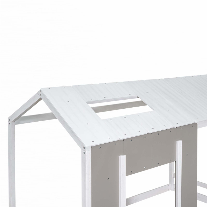 Plateforme de maison avec toit et fenêtre, Gris antique