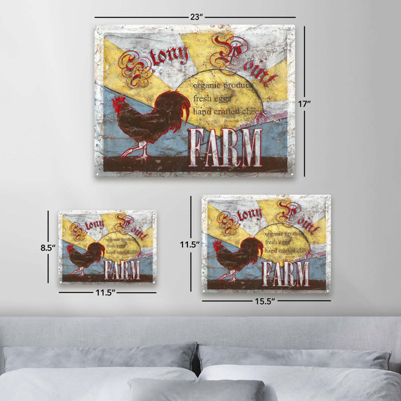 Stony Point Farm sur impression métallique, H 17,2 po x l 23,2 po x P 0,04 po