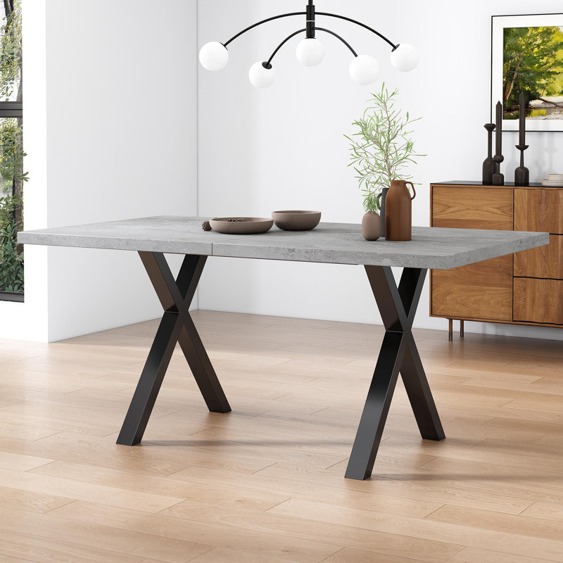 Dining Table With Cross-leg, Grey