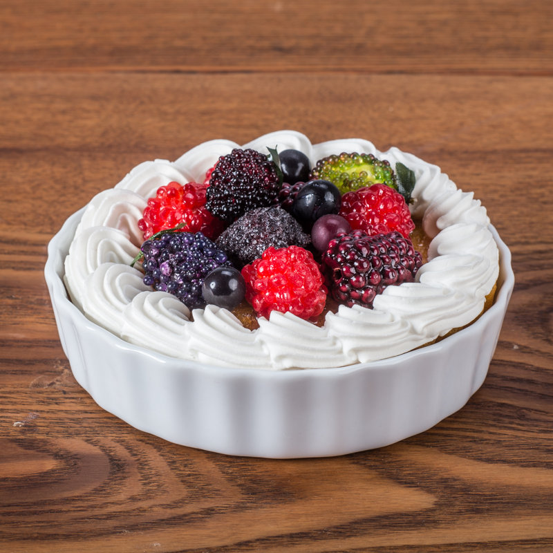 White Porcelain Round Quiche/Brulee Baking Dishes Set of 4