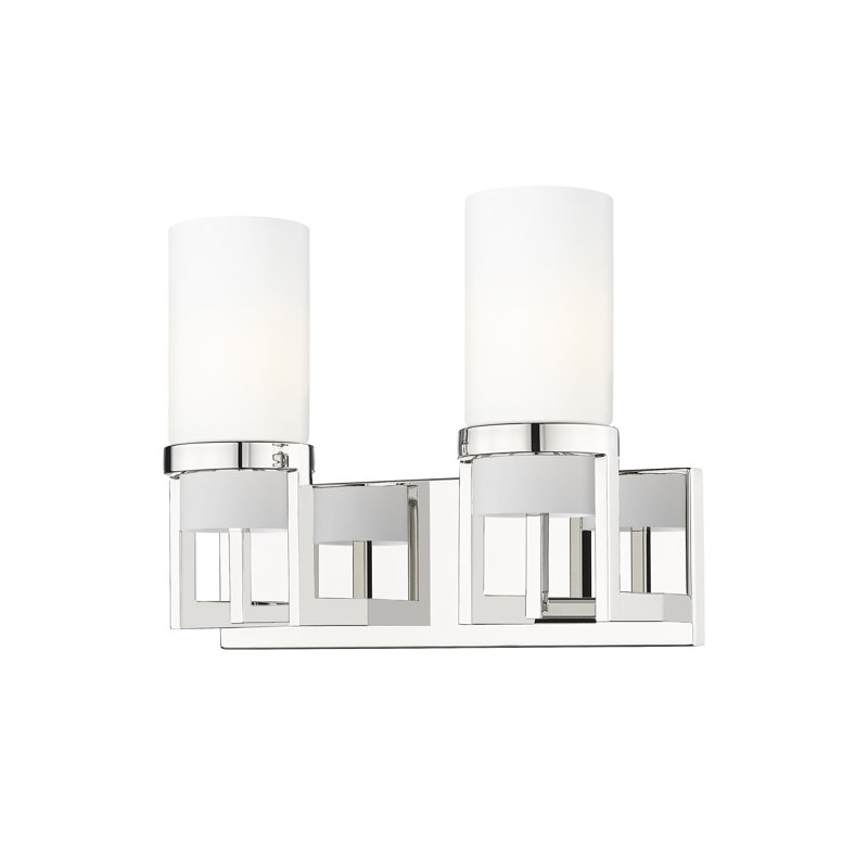 Éclairage pour meuble-lavabo mural 8 po Utopia, Blanc, Nickel poli