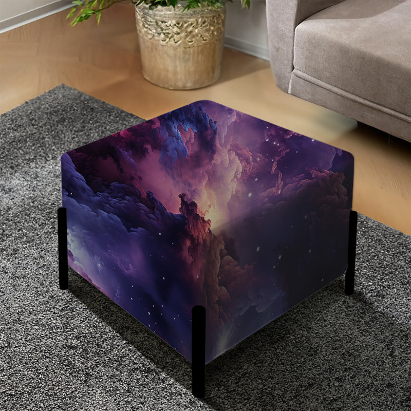 Enchanted Nebula Moody Patterns - Abstract Square Ottoman