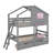 Functional Twin-Over-Twin Bunk Bed With Two Built-In Drawers-752610856