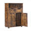 Grande armoire de rangement rustique brune, organisateur de salle de bain avec 2 grands tiroirs, tablette réglable pour le salon, la cuisine et le bureau à domicile
