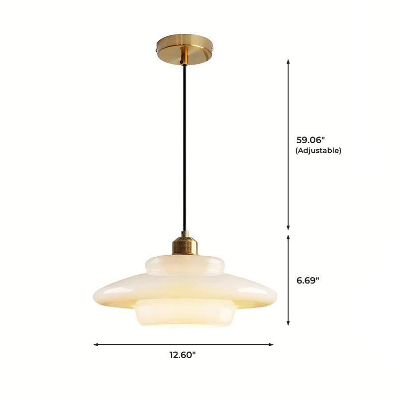 Lampe suspendue simple en verre de style industriel américain
