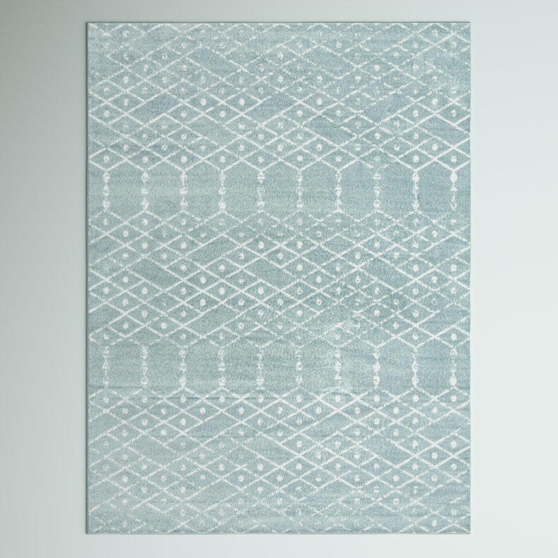 Sierra Geometric Area Rug, Rectangle 4' x 6', Aqua