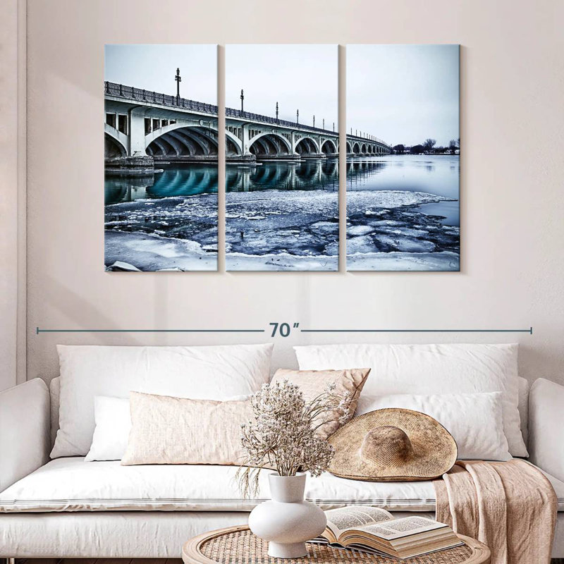 Lilie Arch Bridge Over Detroit River, 32" H x 50" W