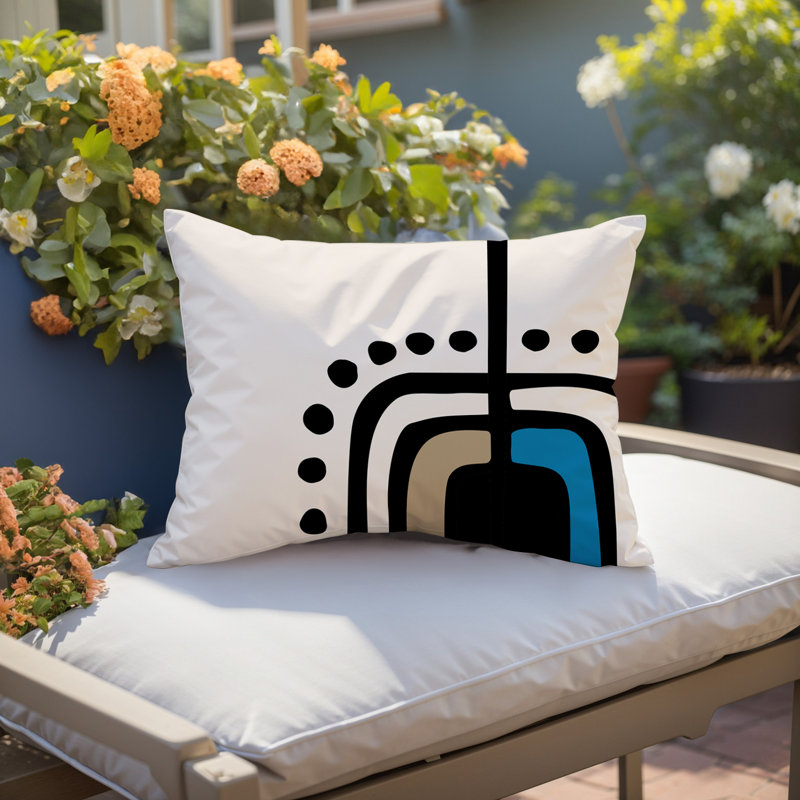 Coussin lombaire réversible intérieur / extérieur Sofi Minimalist, H 18 po x l 25 po, Turquoise