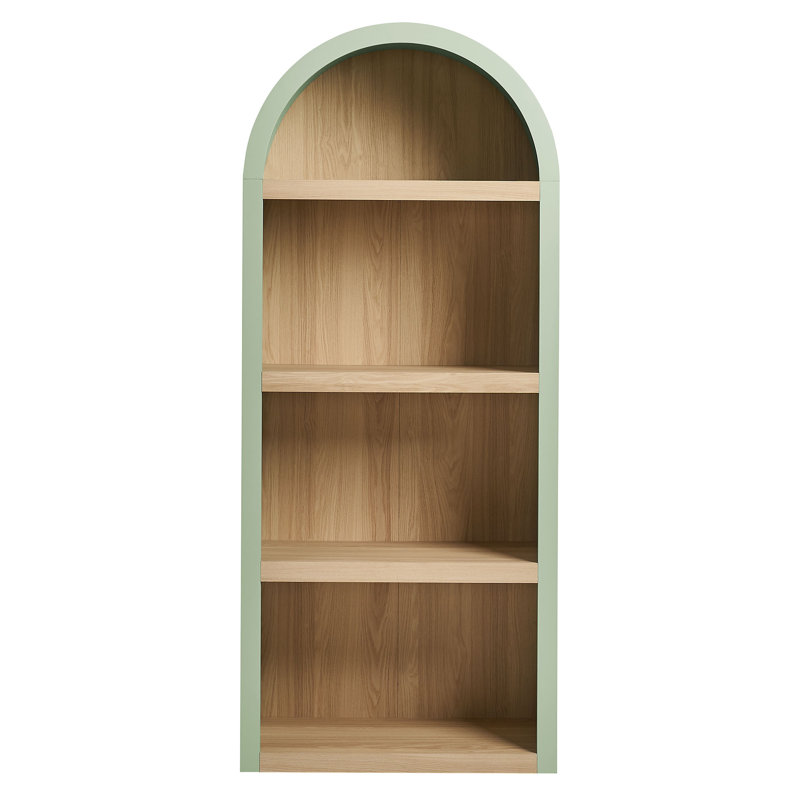 Caleb 4 Arched Display Shelf Bookcase In Sage, Sage