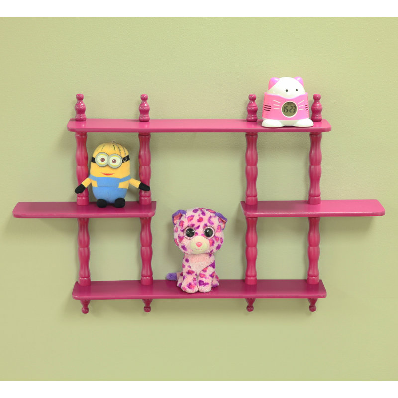 4 Piece Floating Shelf with Adjustable Shelves, Purple