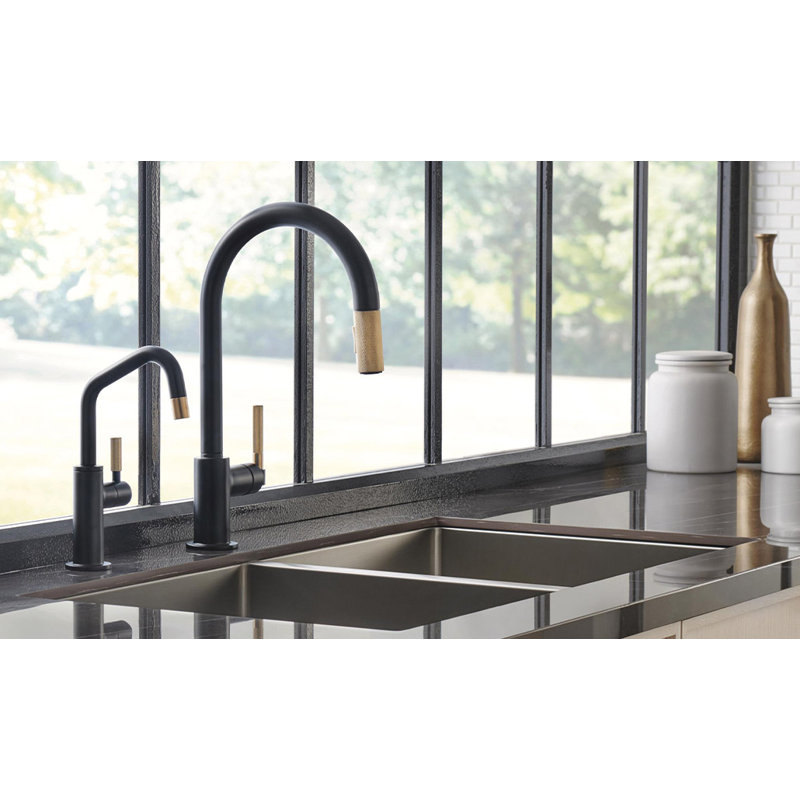 Litze® Instant Hot Faucet with Square Spout and Knurled Handle, Polished Nickel