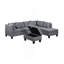 Canapé, chaise et repose-pieds 104,5 po, gris