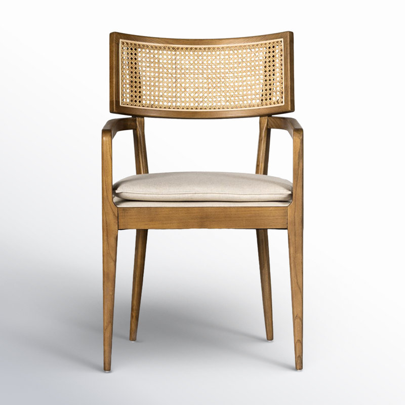 Chaise avec accoudoirs Britt, Bois de micocoulier grillé
