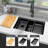 Single Bowl Kitchen Sink With Workstation Design, Sound Dampening, And Accessories, T304 Stainless Steel Construction