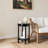 Garson Round Black Nightstand with Bamboo Inspired Legs and Open Shelf-117846556