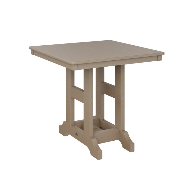 Garden Classic Outdoor Square Table, Weatherwood, 35.5" H x 33" W x 33" D