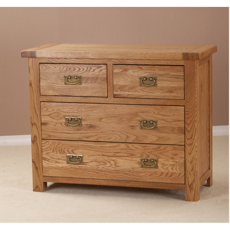 Solid Wood 97cm W 4 - Drawer Chest of Drawers