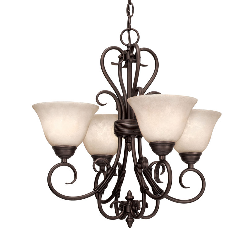 Karcher 4 - Light Steel Dimmable Empire Chandelier