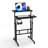 Oziel Mobile Computer Desk, Adjustable Height Laptop Standing Desk with Tilting Tabletop and Monitor Shelf-80291860