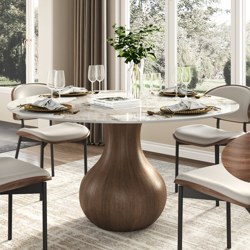 Table de salle à manger Otelia Farmhouse, Pandora, 29.52"H x 53.15"L x 53.15"W