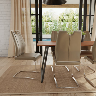 Gingerich Faux Leather Upholstered Metal Side Chair