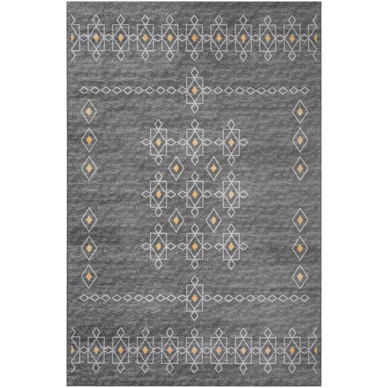 Anberlin Chenille Washable Southwestern Indoor / Outdoor Rug, Rectangle 5' x 7'6"
