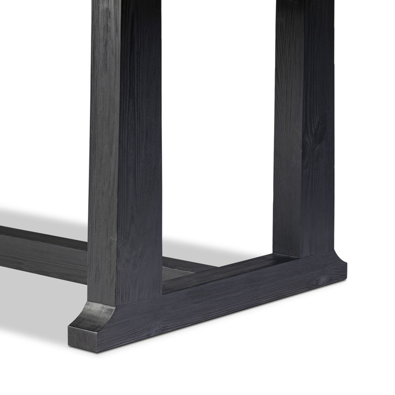 Otto Pine Wood Dining Table, 30" H x 39.25" W x 110" L, Black