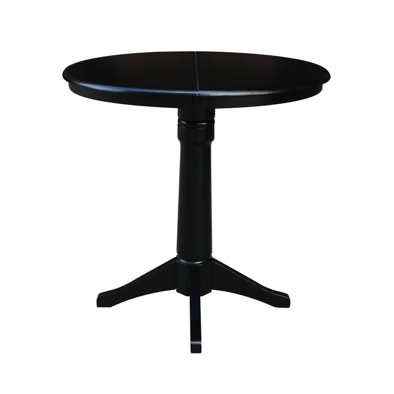 Henington Extendable Solid Wood Dining Table, Black