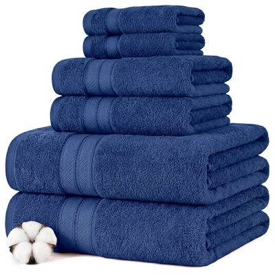 Modern Threads - Spun Loft 6-Piece 100% Combed Cotton Towel Set - Bath Towels, Hand Towels, & Washcloths - Super Absorbent & Quick Dry - 600 GSM - Soft & Plush