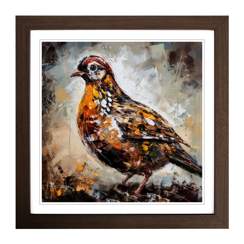 Partridge Palette Knife No.1 - Single Picture Frame Print on Wood, Walnut