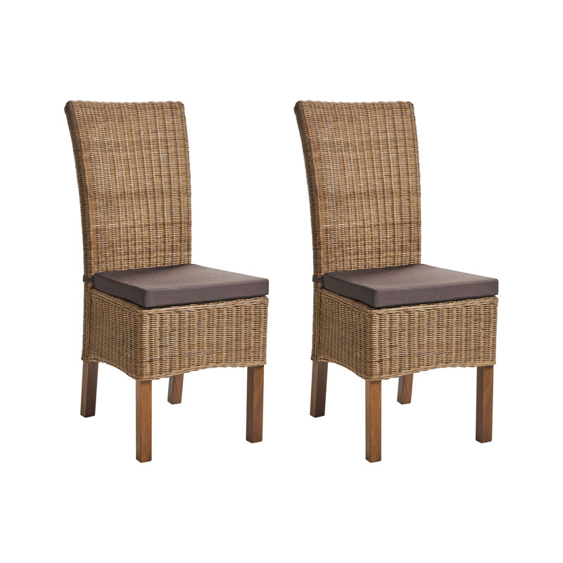 49cm H Solid Wood Stacking Side Chair, Brown