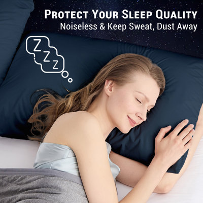 Gogreen Waterproof Pillow Protectors With Zipper Standard Size, Cooling Rayon From Bamboo Zippered Pillow Case Protector, Bed Bedbugs Pillow Case Cover Prevent Dust Mites And Allergens (2 Packs, White)