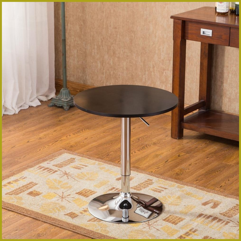 Latitude Run® Black Round Metal Coffee Table with Adjustable Height ...
