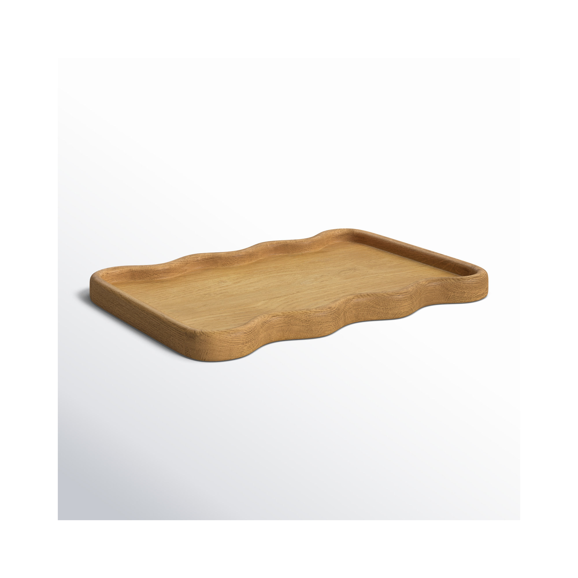 Almandine Solid Wood Tray - Set of 1, 1.5" H x 19.25" W x 13.1" D, Brown