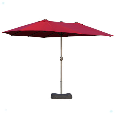 Patio Umbrella 15' Steel Rectangular Outdoor Double Sided Market