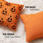 Housse de coussin décorative citrouille d'automne pour l'Halloween 50 x 50 cm orange et noir-136358921-136358918