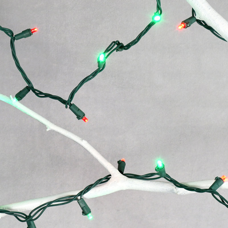 Guirlande électrique à DEL avec 70 ampoules, Rouge et vert