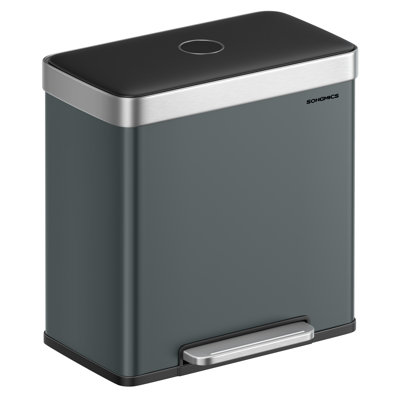 Stainless Steel Step On Recycling Bin - 15.85 L