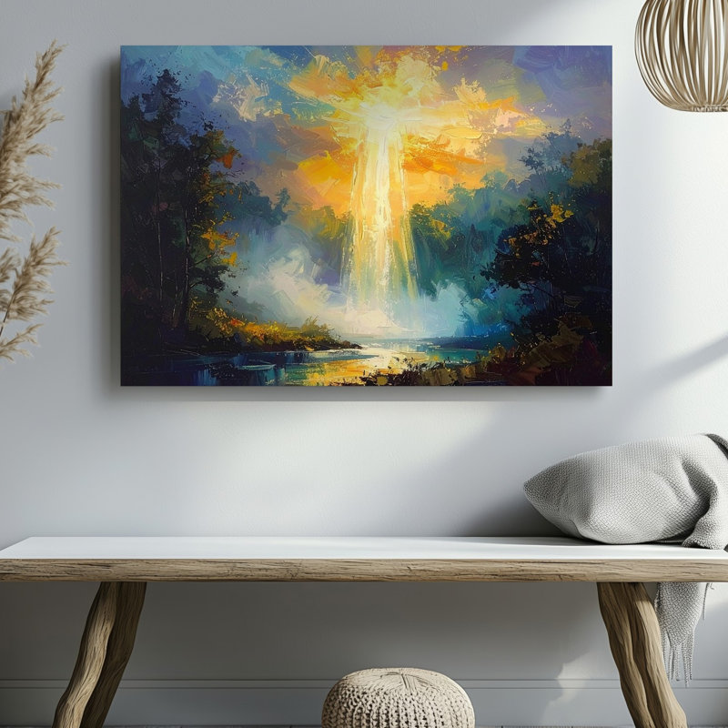 Toile, portail de lumière divine, art mural, H 9 po x l 12 po