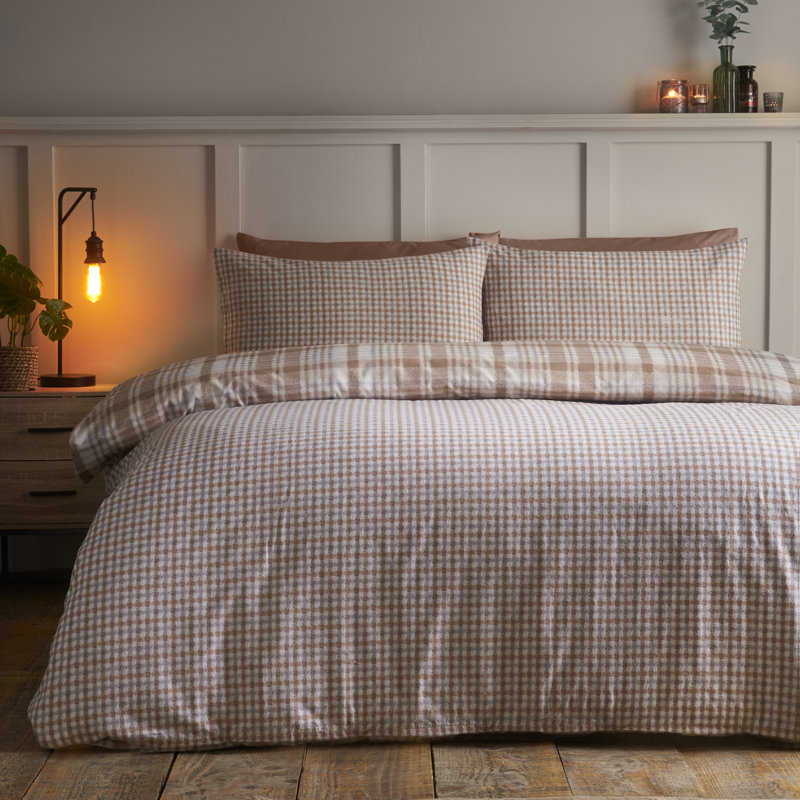 Brushed Hamish Check Duvet Cover Set, Single Bed (135 x 200 cm)
