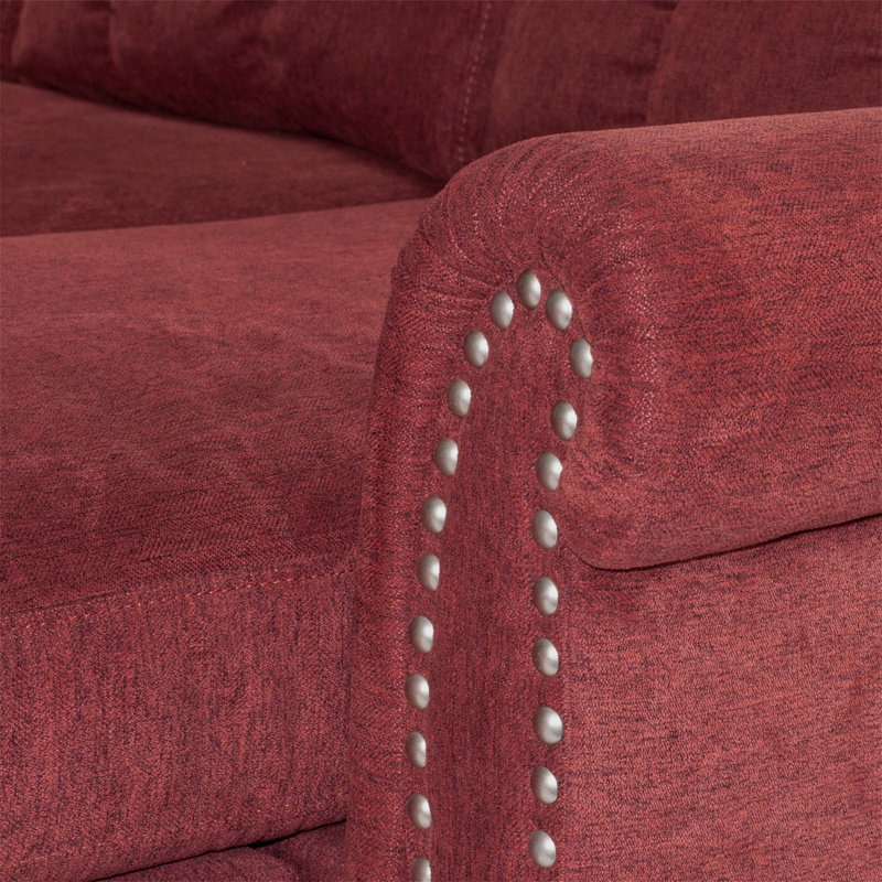 Ensemble de canapé modulaire réversible avec coussins capitonnés et coussins décoratifs, pour des espaces de vie modernes et élégants
