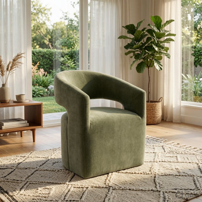 Fauteuil demi-tonneau avec roulettes Esha
